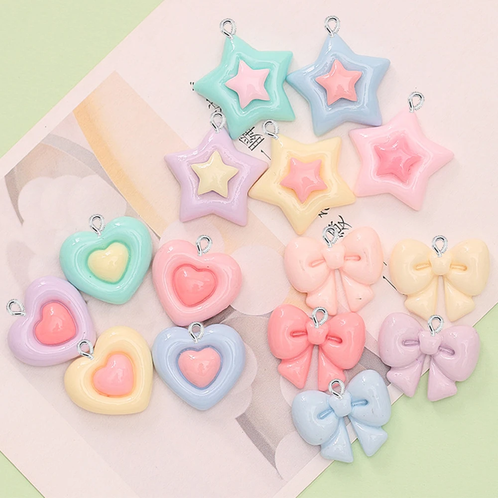 Star Flat Back - 10 Pezzi Ciondoli a Forma di