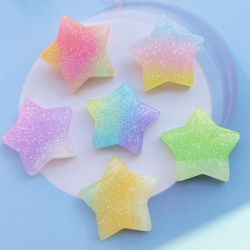Star Flat Back - 10 pezzi Kawaii carino misto stelle