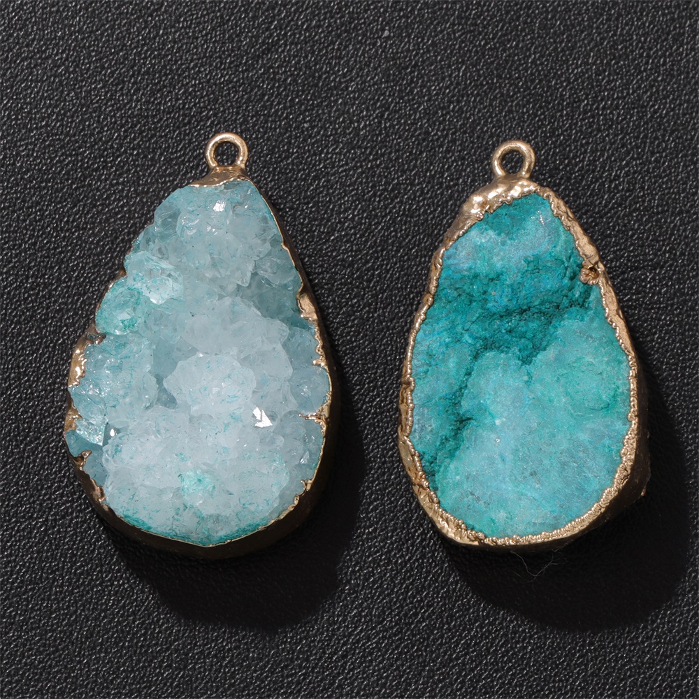 Body Jewelry Unique - 1PC Ciondolo Geode Agata Naturale 25x38mm