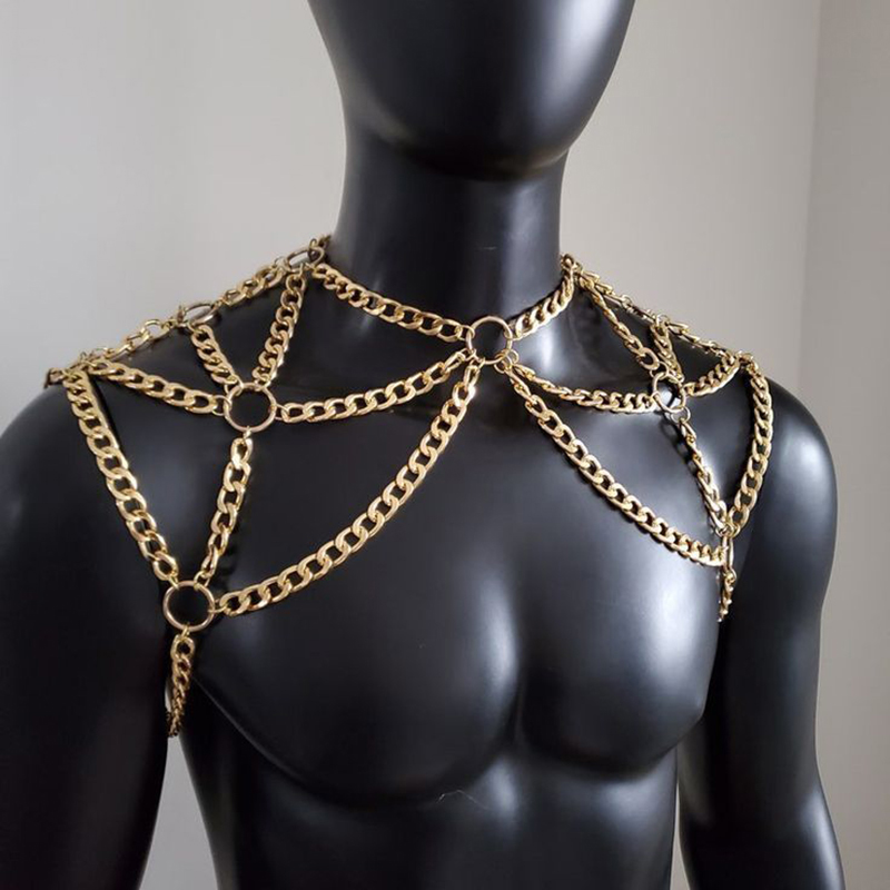 Body Jewelry Necklace - Punk Uomo Spalla Corpo Catena Indietro
