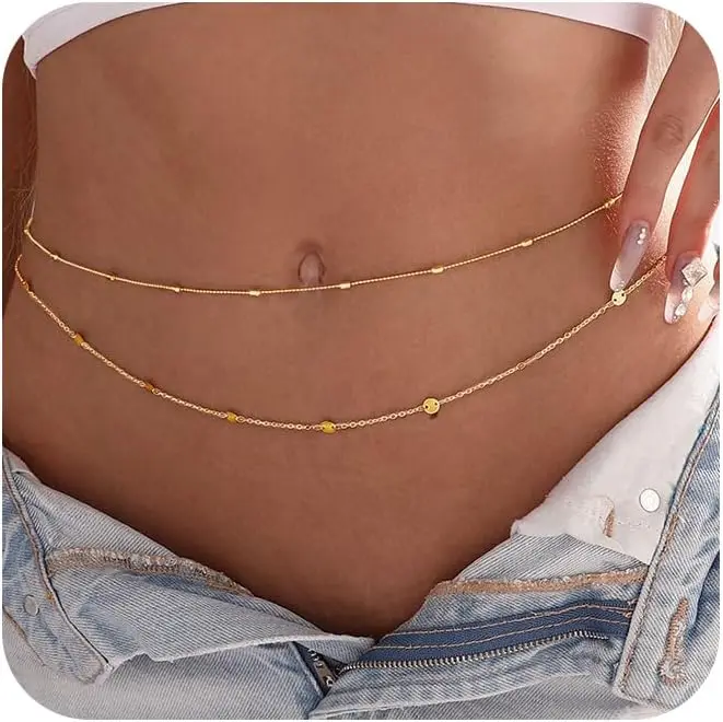 Body Jewelry Gold Plated - Catena per il corpo impermeabile da
