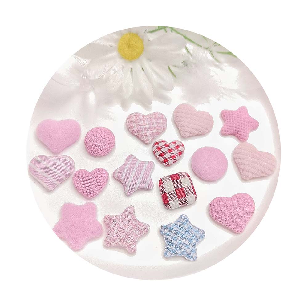 Star Flat Back - Cabochon in tessuto misto con retro