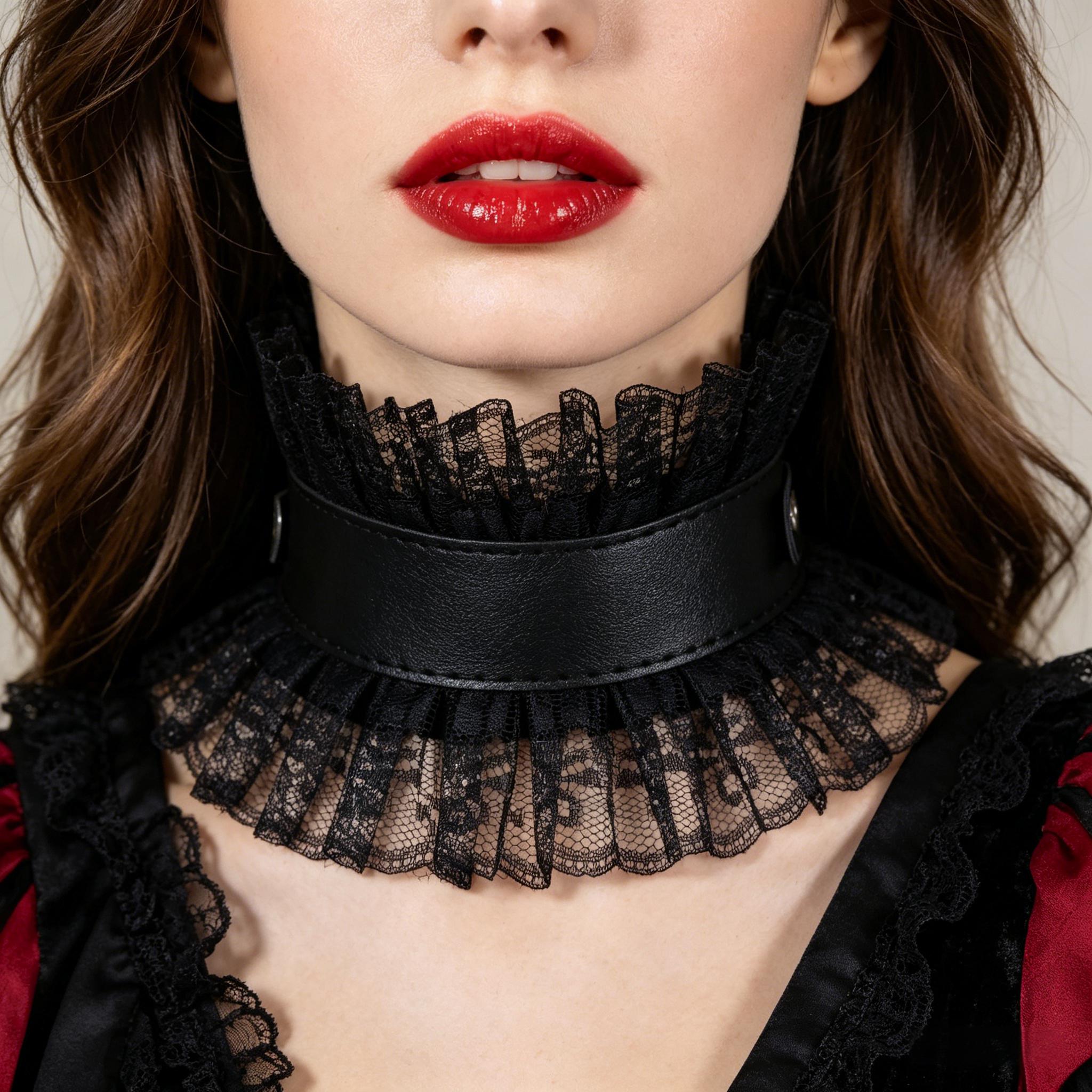 Body Jewelry Goth - Collare Finto Vintage da Donna in