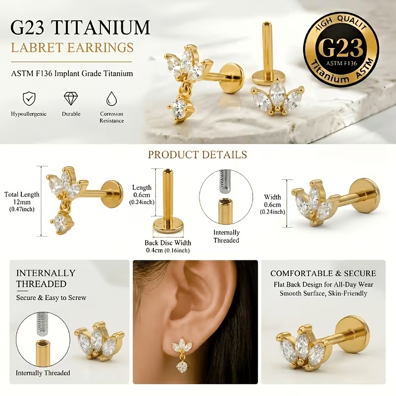 EVISPOL Orecchini a perno in t - Body Jewelry Gold Plated recensione e prezzo